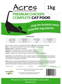 SALE Acres Premium Chicken Complete Cat Food - 1kg Bag 